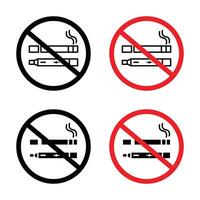 Nein Rauchen einschließlich elektronisch Zigaretten Zeichen vektor