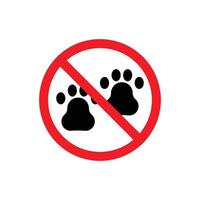 förbjuden hund sällskapsdjur tecken vektor