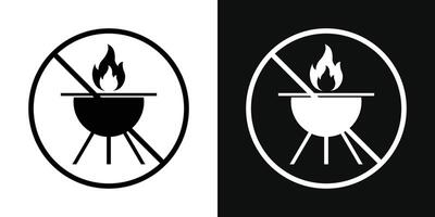 Nein Grill mit Feuer Zeichen vektor