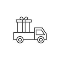 LKW Tragen Geschenk Box Symbol vektor