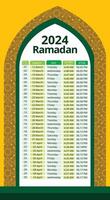 ramadan kareem tidpunkt kalender imsakia ramadan schema för bön gånger i ramadan planerare vektor
