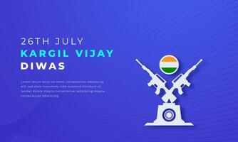 kargil vijay diwas Papier Schnitt Stil Vektor Design Illustration zum Hintergrund, Poster, Banner, Werbung, Gruß Karte