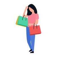 Shopping Mädchen Konzepte vektor
