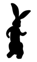 Silhouette von ein Tanzen Hase Vektor einfarbig. gestalten schwarz