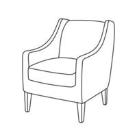 Sessel Gliederung Symbol. Stuhl Linie Illustration. linear Illustration von modisch Sanft Möbel. Vektor Sessel skizzieren isoliert auf Weiß Hintergrund.