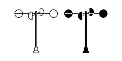 fyra kopp anemometer ikon uppsättning isolerat på vit bakgrund vektor