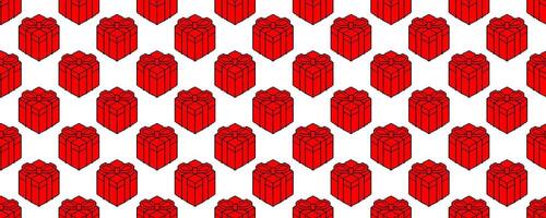 Pixel Kunst Geschenk Box nahtlos Muster vektor
