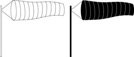 Gliederung Silhouette Windsack Symbol einstellen vektor
