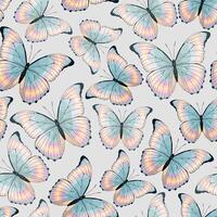 vektor sömlös mönster med hög detaljerad tropisk fjäril