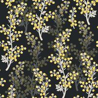 Wermut Blätter und Blumen hoch detailliert Vektor nahtlos Muster auf dunkel grau Hintergrund