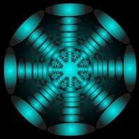 Fantasie abstrakt Muster von runden gestalten und Blau Farbe auf ein schwarz Hintergrund vektor