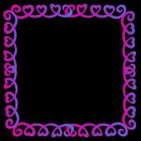 schön Rahmen zum Liebhaber im das bilden von Rosa und Blau Herzen auf ein schwarz Hintergrund vektor