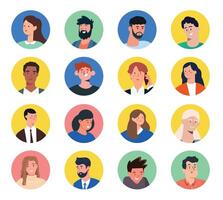 uppsättning av avatars av annorlunda människor. vektor illustration i platt stil