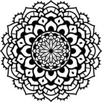 svart och vit blommig vektor mandala design