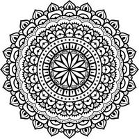 svart och vit blommig vektor mandala design