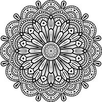 svart och vit blommig vektor mandala design