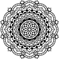 svart och vit blommig vektor mandala design