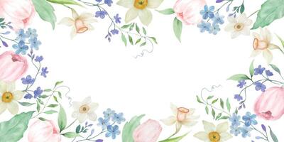 Aquarell Blumen- Hintergrund. Hand gezeichnet Illustration. Vektor Folge.