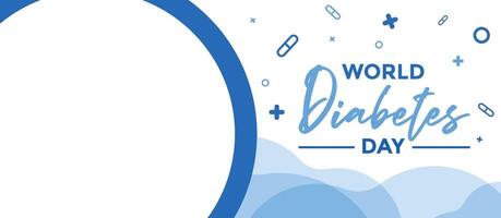 Welt Diabetes Tag Banner Vektor Blau Band Kopieren Raum.