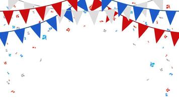 Dreieck Wimpel Kette und Konfetti zum Urlaub Party thailändisch Farbe Konzept. Geburtstag, Feier, Festival, Jahrestag und Dekoration vektor