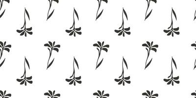 minimalistisch Hand gezeichnet Blume nahtlos Muster. Kinder Stil Blumen- Gekritzel Hintergrund, Natur Formen Hintergrund vektor