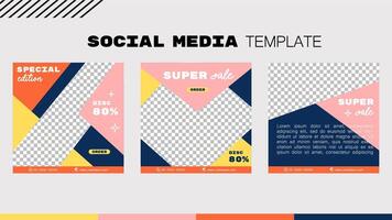 geometrisch Sozial Medien Vorlage Design. Vektor Illustration. das Konzept von ein Hintergrund Banner Werbung.