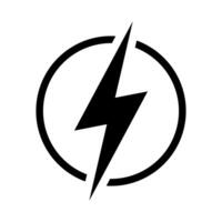 Blitz, elektrisch Leistung Vektor Symbol. Energie und Donner Elektrizität Symbol. Blitz Bolzen Zeichen im das Kreis.