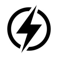 Blitz, elektrisch Leistung Vektor Symbol. Energie und Donner Elektrizität Symbol. Blitz Bolzen Zeichen im das Kreis.