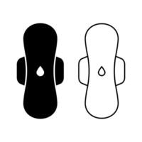 feminin Hygiene Pad Symbol isoliert auf Weiß Hintergrund. Hygiene sanitär einer fallen Serviette Produkt Symbol Vektor Symbol zum Webseite oder Handy, Mobiltelefon App.