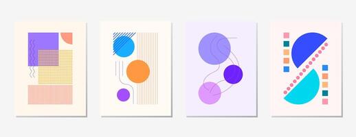 enkel dekorativ illustration abstrakt minimalistisk geometrisk sahpe design. linje konst teckning pastell Färg Bra för tapet, omslag, affisch, skriva ut vektor