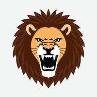 Löwe Kopf brüllend wütend Löwe Gesicht Emblem Logo Vektor Kunst Illustration