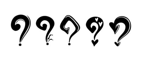 doodle fragezeichen, zeichen und symbol für design-, präsentations- oder website-elemente. vektor