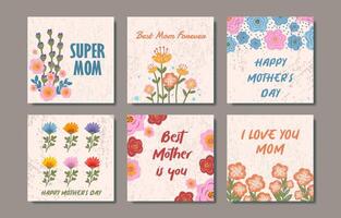 Lycklig mödrar dag kort samling för bakgrund, social media, omslag, baner och social media posta vektor