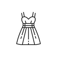 Frau Kleid Linie Symbol. isoliert Vektor Illustration