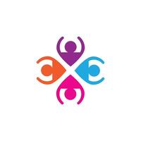 Gemeinschaft, Netzwerk und Sozial Logo Menschen Design vektor