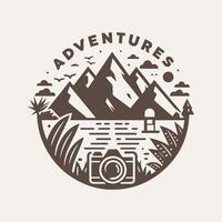 Abenteuer mit Berg Logo einfarbig vektor
