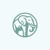 Elefant einfach Logo einfarbig vektor