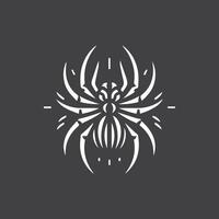 Spinne Logo einfarbig im schwarz und Weiß vektor