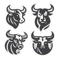 Stier Kopf Logo Monokrom Design vektor