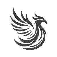 modern fågel Fenix logotyp svartvit design vektor