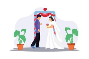 Hochzeit Paar eben Illustration Design vektor