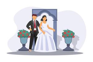 Hochzeit Paar eben Illustration Design vektor