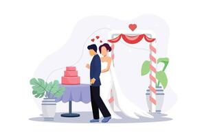 Hochzeit Paar eben Illustration Design vektor