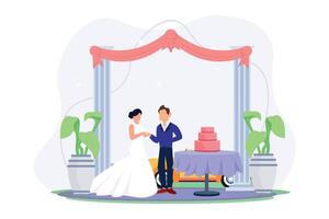 Hochzeit Paar eben Illustration Design vektor