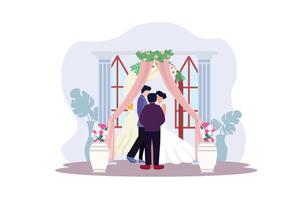 Hochzeit Paar eben Illustration Design vektor