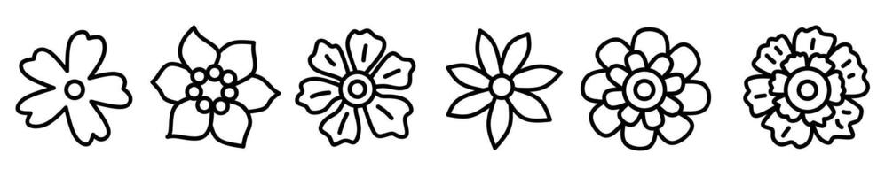 Blume Symbol. Blume dünn Linie Symbol Sammlung. Lager Vektor. vektor