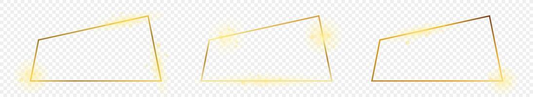 Gold glühend Trapez gestalten Rahmen vektor