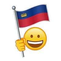 emoji med liechtenstein flagga stor storlek av gul emoji leende vektor