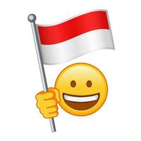 Emoji mit Indonesien Flagge groß Größe von Gelb Emoji Lächeln vektor