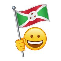 emoji med burundi flagga stor storlek av gul emoji leende vektor